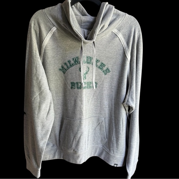 Gray Cowl Neck Milwaukee Bucks Sweatshirt - NWOT - Picture 2 of 3
